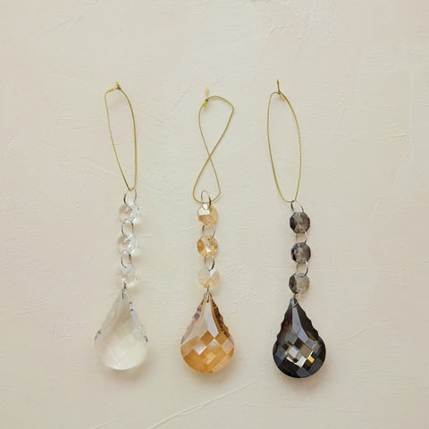 Crystal Hanging Bead Drop Ornament - Gold