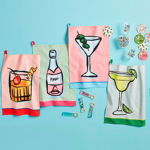 Martini Color Trim Cocktail Towel