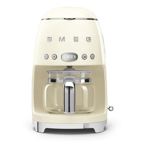 SMEG Retro Style 10-Cup Drip Coffee Machine with Filter, Cream