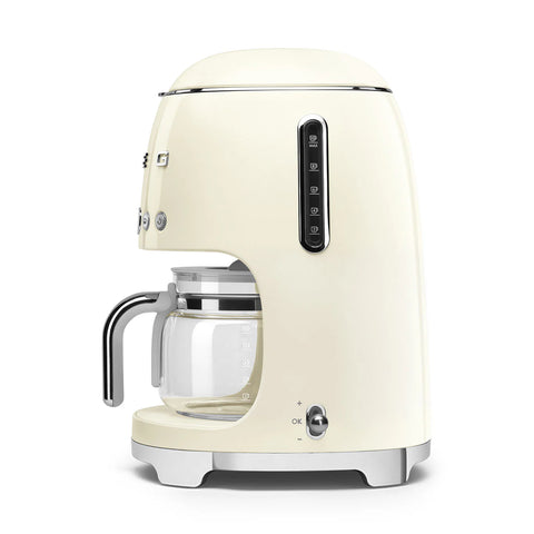 SMEG Retro Style 10-Cup Drip Coffee Machine with Filter, Cream