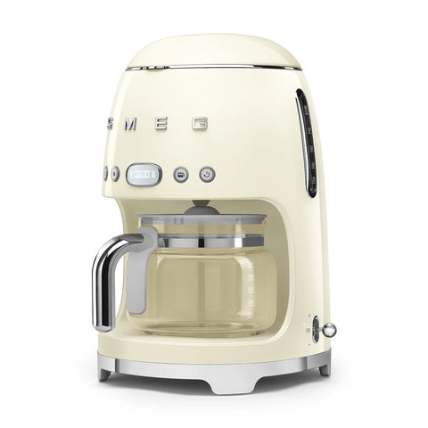 SMEG Retro Style 10-Cup Drip Coffee Machine with Filter, Cream