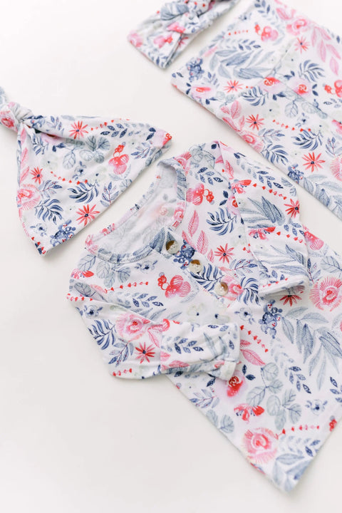 Baby Outfit, Newborn Outfit, Baby Girl Coming Home Outfit (Sizes: NB-24 months) - Bloom - Stroller Society