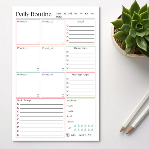 Daily Routine and Priority Planner