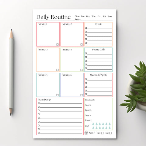 Daily Routine and Priority Planner