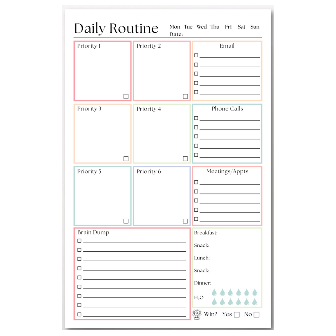 Daily Routine and Priority Planner – Belleville Market