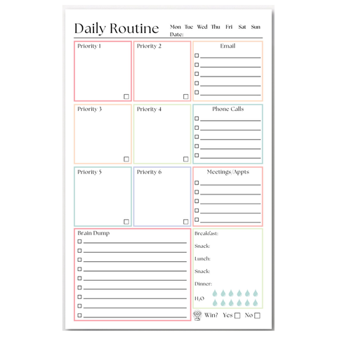 Daily Routine and Priority Planner