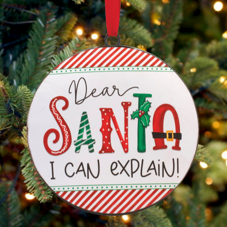 Dear Santa Disc Ornament