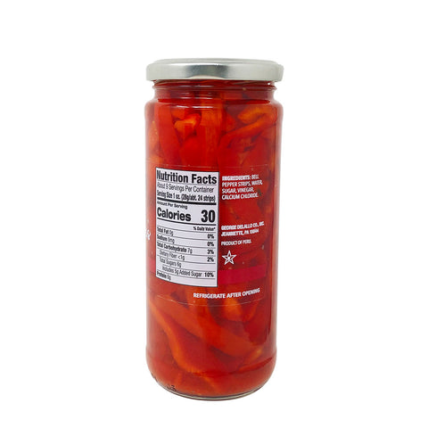 Delallo Mild Red Sweet Peppers, 16 oz