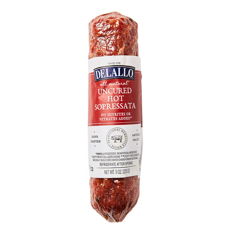 Delallo Uncured Hot Sopressata, 9 oz