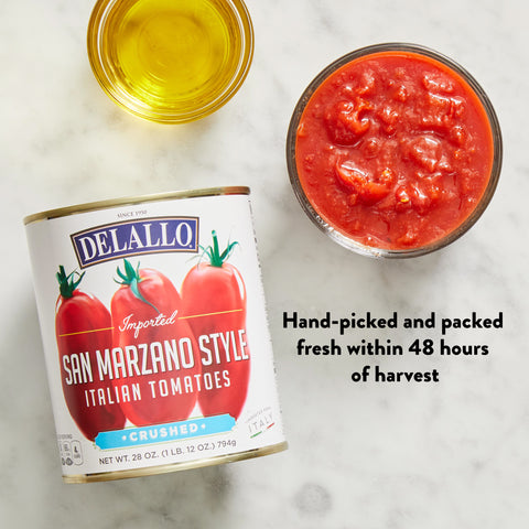 Delallo San Marzano Style Crushed Tomatoes, 28 oz