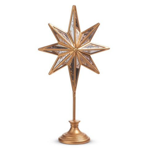 Distressed Mirrored Star On Base