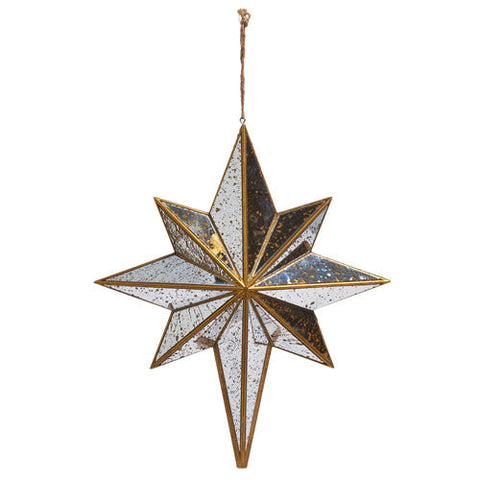 Distressed Mirrored Star Ornament, 11.5"