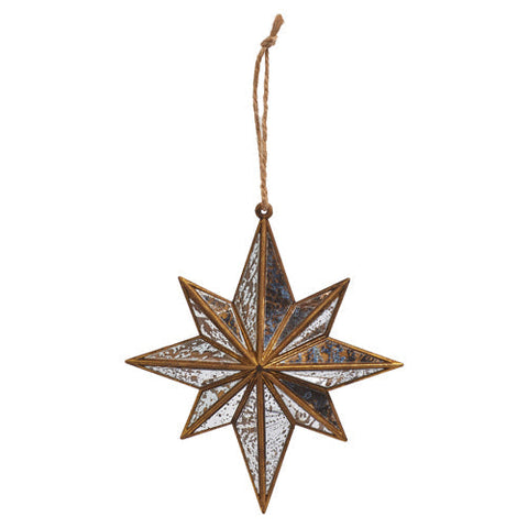 Distressed Mirrored Star Ornament, 5.5"