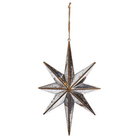 Distressed Mirrored Star Ornament, 9.75"