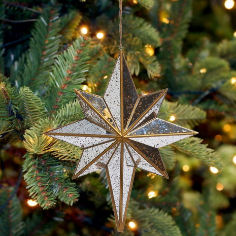 Distressed Mirrored Star Ornament, 11.5"