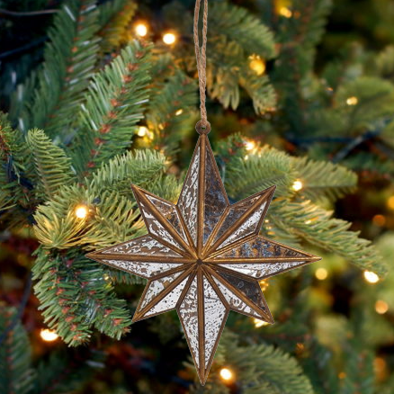 Distressed Mirrored Star Ornament, 5.5"