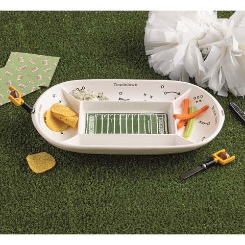 Divided Football Field Platter Set
