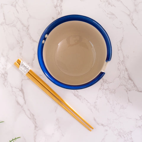 Donburi Bowl with Chopsticks - Blue Dragon