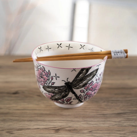 Donburi Bowl with Chopsticks - Dragonfly