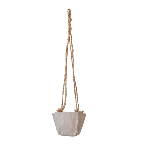 hanging jute planter Earth + Ember Hanging Jute & Cotton Planter, Medium – Belleville Market