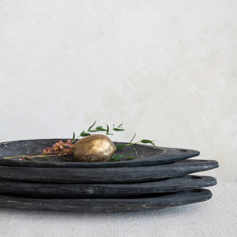 Earth + Ember Oblong Wood Tray With Handles