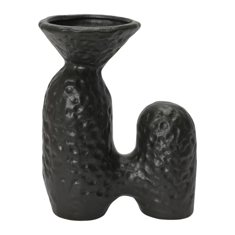 Earth + Ember Sculptural Vase, Black
