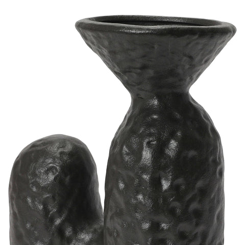 Earth + Ember Sculptural Vase, Black