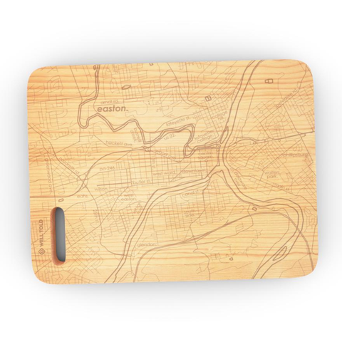 Easton Map Engraved Maple Cutting Board