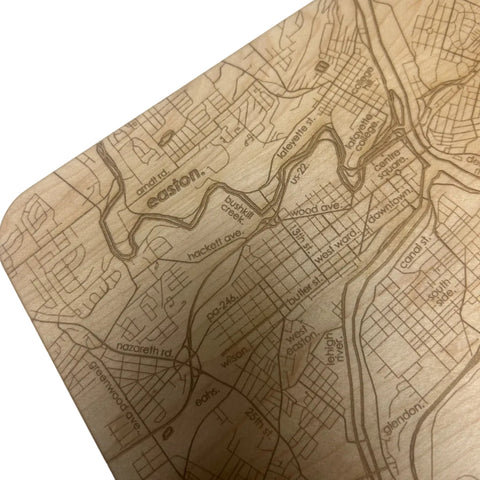 Easton Map Engraved Maple Cutting Board - 6" x 8" (New)