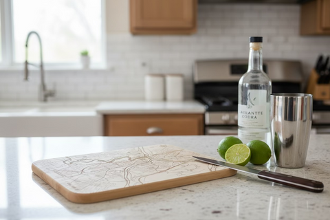 Easton Map Engraved Maple Cutting Board - 6" x 8" (New)