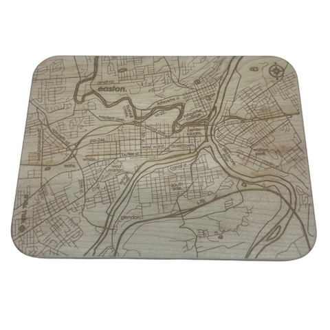 Easton Map Engraved Maple Cutting Board - 6" x 8" (New)