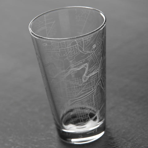 Easton Map Etched Pint Glass