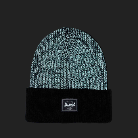 Elmer Reflective Ribbed Beanie, Black - Herschel Supply Co.
