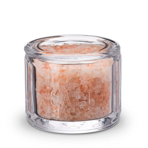 Embossed Glass Salt Cellar, Clear