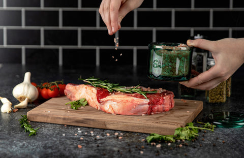 Embossed Glass Salt Cellar, Emerald