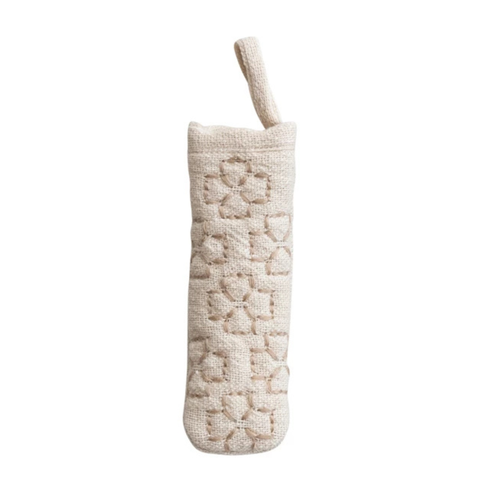 Embroidered Pot Handle Cover - Ivory + Taupe