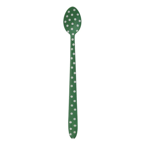 Green + White Polka Dot Cocktail Spoon