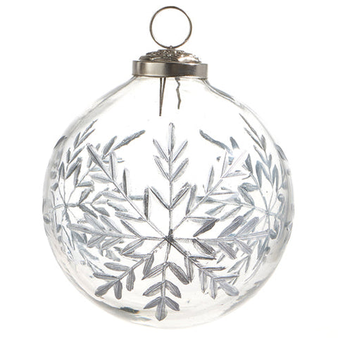 Etched Snowflake Ball Ornament