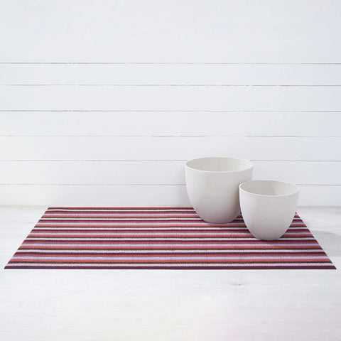 Chilewich Even Stripe Shag Mat - Berry