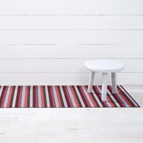 Chilewich Even Stripe Shag Mat - Berry