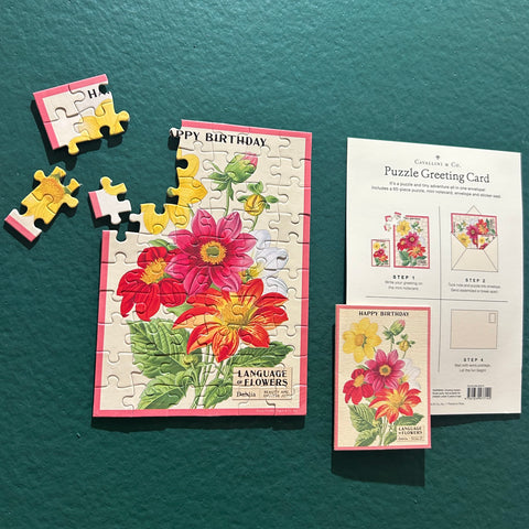 Happy Birthday Language of Flowers Puzzle Greeting Card - Cavallini