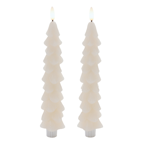 FIA Wick Tree-Shaped Taper Candles (Set of 2)