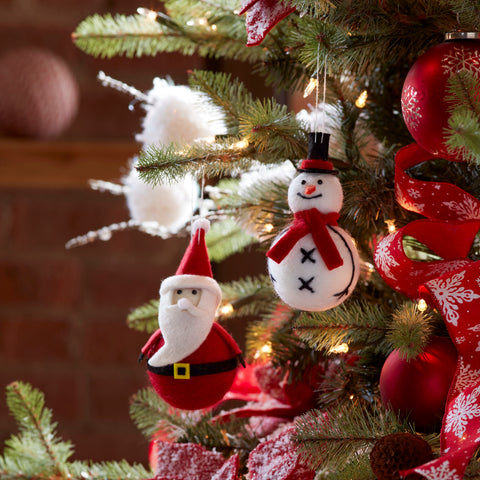 Felt Roly Poly Snowman Ornament
