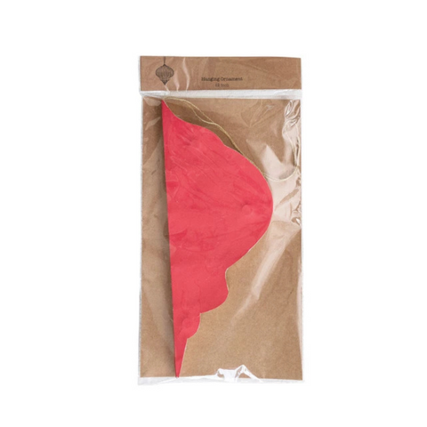 Finial Shaped Paper Folding Honeycomb Ornament w/ Gold Glitter Edge