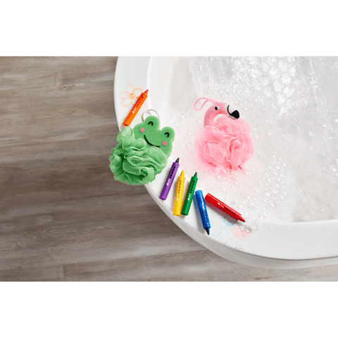Frog Bath Crayon + Loofah Set
