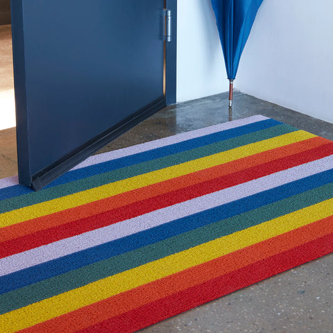 Chilewich Pride Stripe Shag Mat - Rainbow