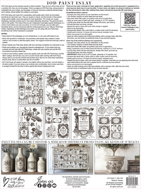 Floriography IOD Paint Inaly - Iron Orchard Designs, 12x16 Pad