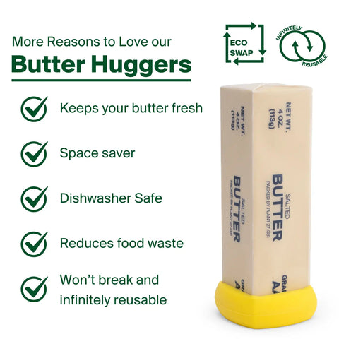 Food Huggers Reusable Silicone Butter Saver – Yellow