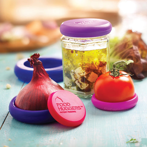 Food Huggers Reusable Silicone Food Savers – Bright Berry
