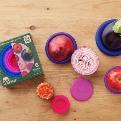 Food Huggers Reusable Silicone Food Savers – Bright Berry